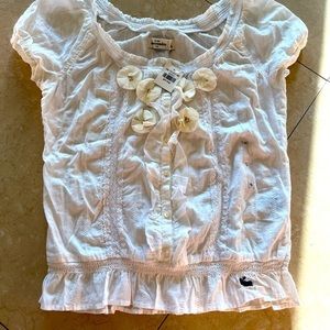 Abercrombie Kids-White Ruffled Shirt(Girls Large)